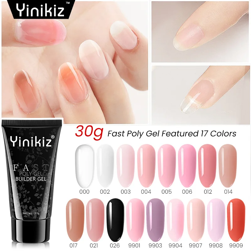 

Yinikiz 17colors Uv Nail Polish Builder Construction Builder French Nail Extend Gel LED Jelly Poly GelNail Extension Gels
