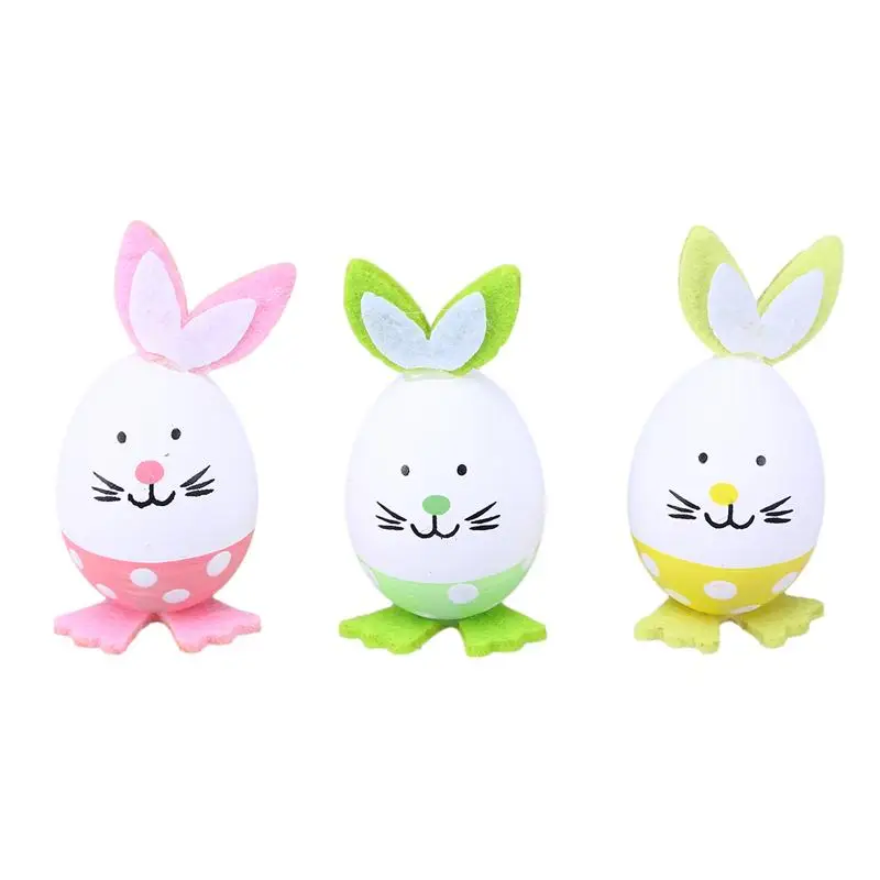 3pcs Plastic Rabbit Easter Egg Decorating Kit with Bunny Design for