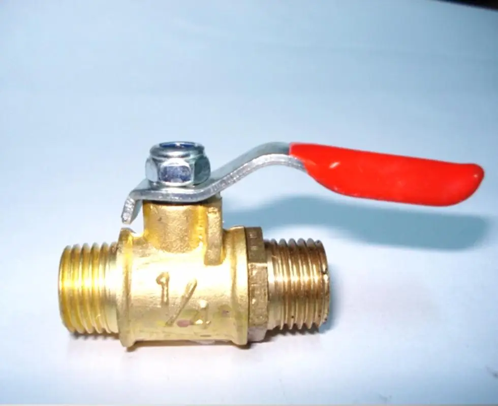 1/4&quot BSP Male To Thread Brass Ball Valve With Red Handle 0.8 Mpa Air Gas Water | Обустройство дома