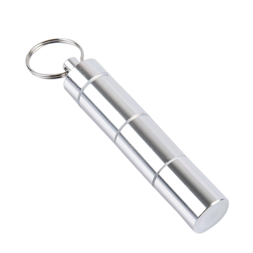 

Pill Box Keychain Waterproof 4 Section Pocket Medicine Holder Pill Container With Key Holder Pill Case For Outdoors Camping
