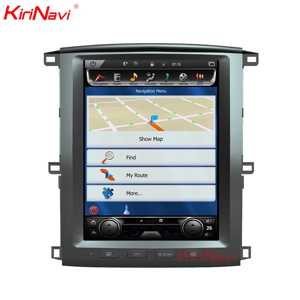 

KiriNavi Vertical Screen Tesla Style 12.1" Android 8.1 Car Radio For Toyota Land Cruiser LC100 Auto GPS Navigation DVD 2003-2007