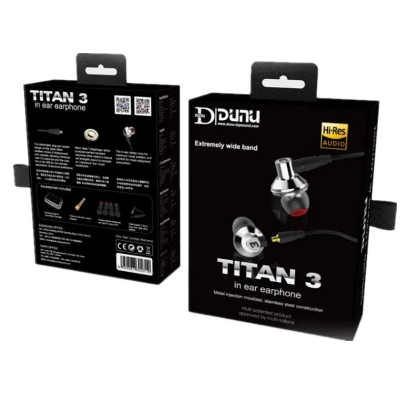 Динамические Hi Fi стереонаушники DUNU TITAN 3 T3 наушники вкладыши с нано титановой