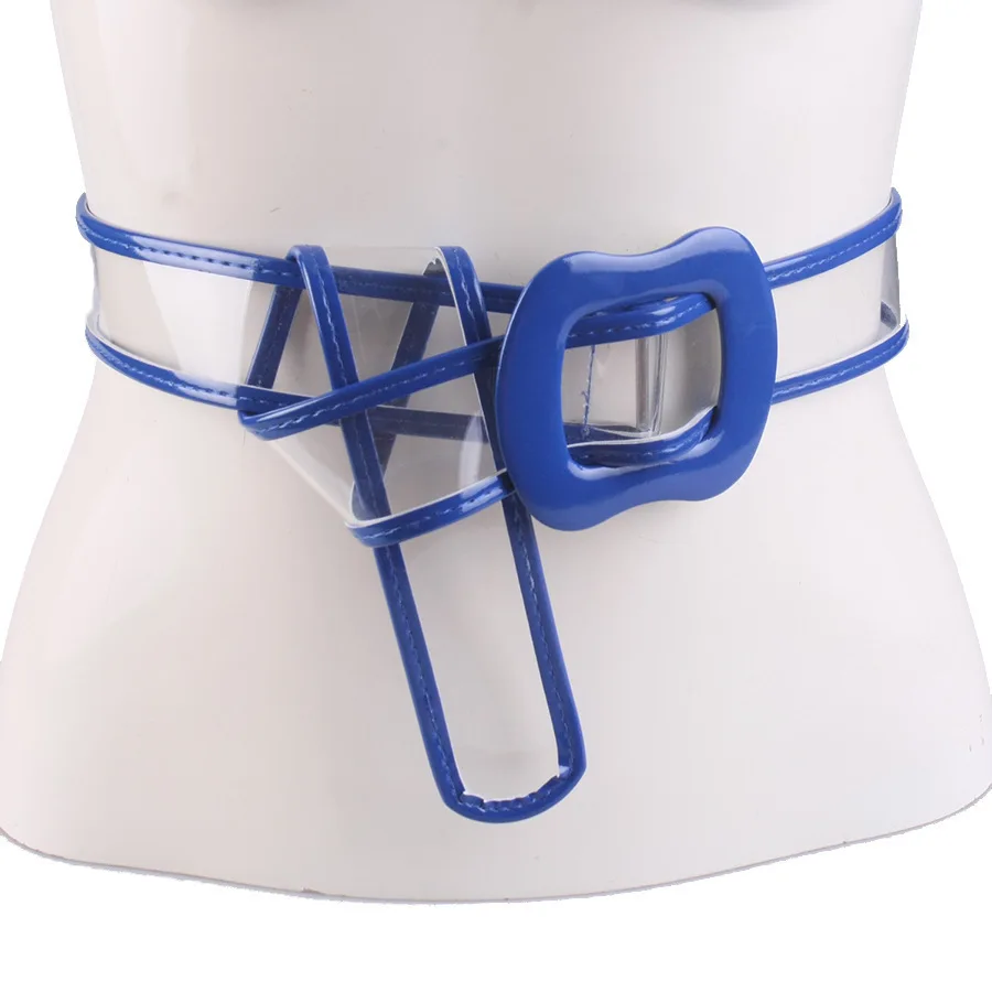 

2018 New Fashion Accessories Casual Female Belt Brand Design Wedding Belt Plastic Wild PVC Material Transparent Women Belt