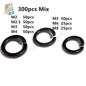 

100pcs Din127 Gb93 M2 M2.5 M3 M4 M5 M6 M8 Carbon Steel Shells Pad Black Spring Lock Washer Car Elastic Gasket