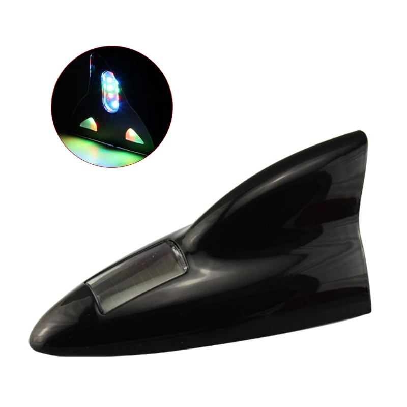 

Shark Fin Car Antenna Solar Powered LED Flashing Tail Lights Warning with Remote Control Car-styling Waterproof Universal