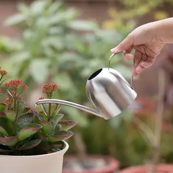 

Stainless Steel Watering Pot Gardening Potted Small Watering Can Indoor Succulent Long Watering Flower Kettle 500ml/1000ml