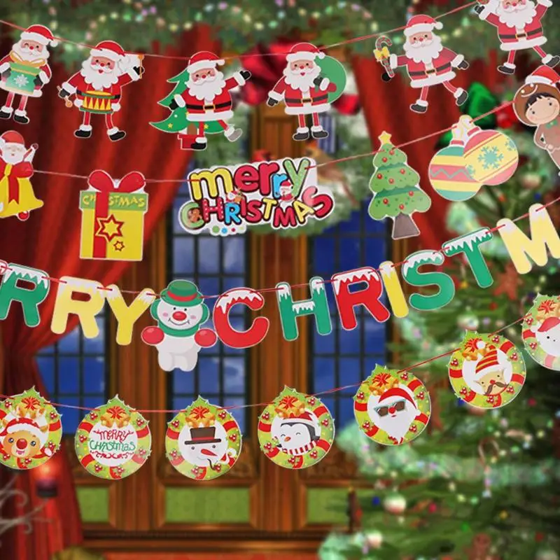 

Christmas Xmas Pull Flag Pennant Shopping Malls Shops Party Hanging Banners