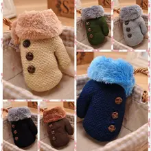 Зимние теплые эластичные вязаные варежки для новорожденных; Одежда для мальчиков; детские перчатки для малышей