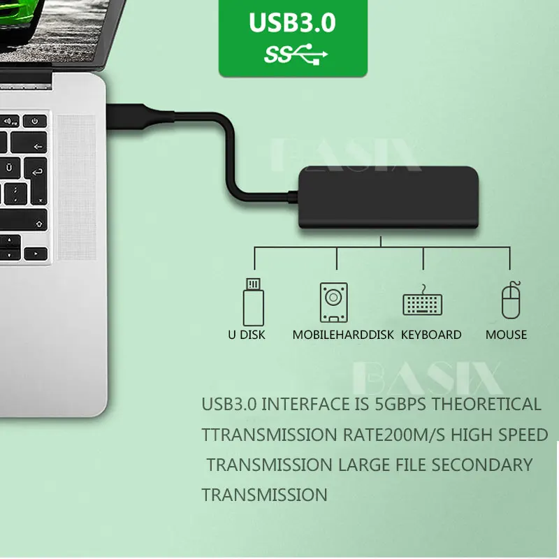 Basix USB C концентратор USB C к HDMI 4 K концентратор USB 3,0 USB2.0 адаптер Micro Зарядка через usb Порты и разъёмы для MacBook pro samsung Galaxy S8 Тип c концентратора