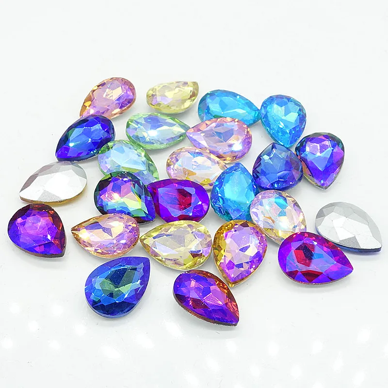 Mixed Color AB XILION ELEMENTS Crystal glass Teardrop loose Beads DIY 12mm14mm16mm18mm