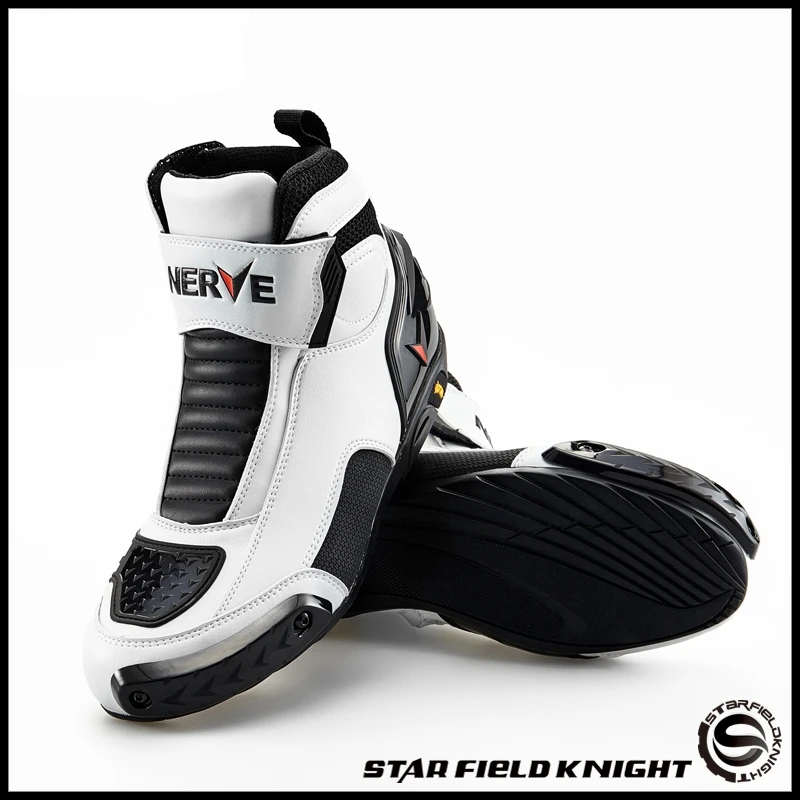 

NEVE BIKERS Motorcycle Boots Moto Racing Motocross Off-Road Motorbike Shoes Black/White/Red Size 39/40/41/42/43/44/45 NV005
