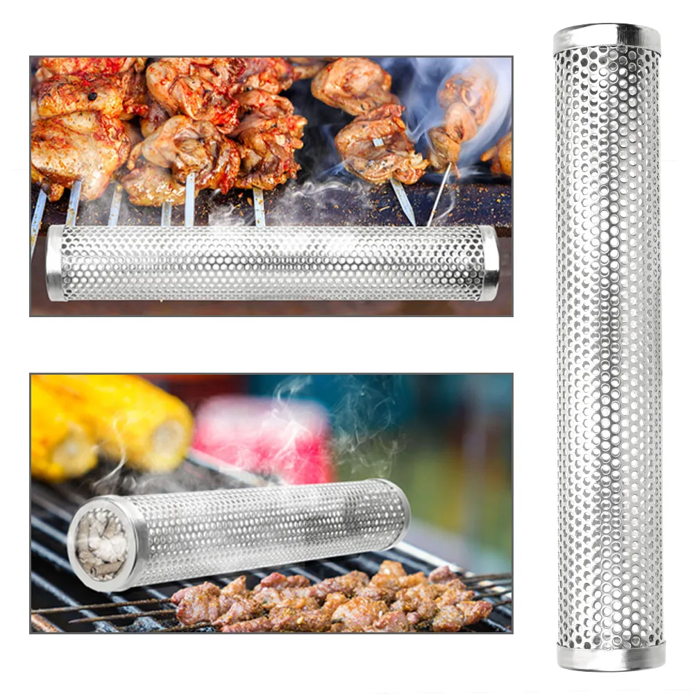 

Smoke Generator Smoking Mesh Tube Smoker Wood Pellet BBQ Grill Home Outdoors Barbecue Tools Stainless Steel