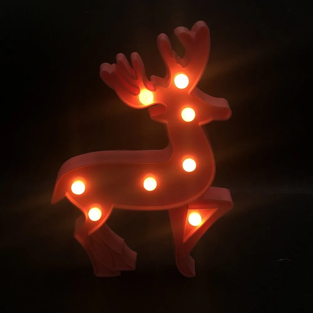 Christmas Reindeer LED Bedside Lamp Decoration Home Battery Power