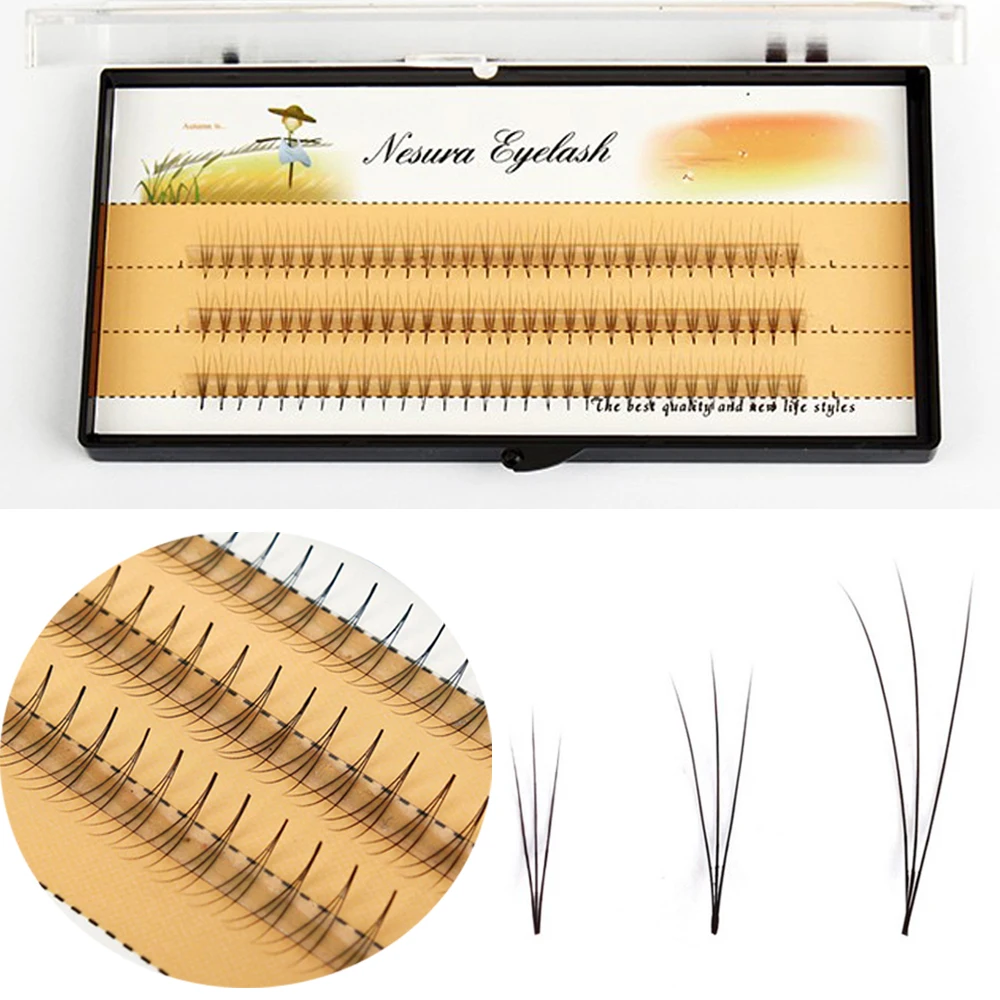 

1 Set False Eyelashes C Curl 3D Individual Mink Eyelashes Extension Soft Black Fake False Eye Lashes
