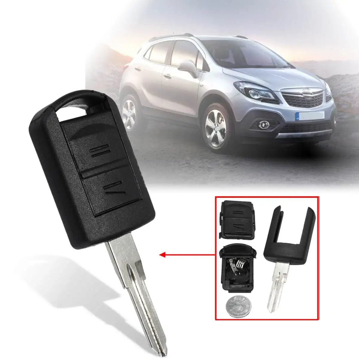 

For Vauxhall Opel Corsa Agila Meriva Combo 2001 2002 2003 2004 2 Buttons Remote Key Fob Case Shell With Battery HU46 Replacement