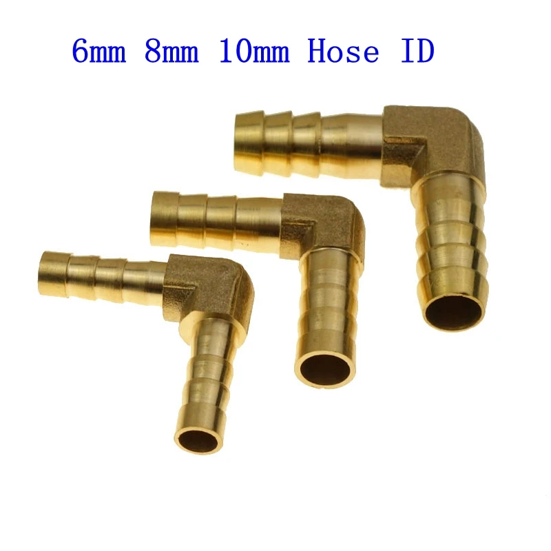 10mm 1, 3/8 New Hose ID/Hose Barb 90 Degree L Right Angle Elbow Union Brass Fitting Water/Fuel/Air 