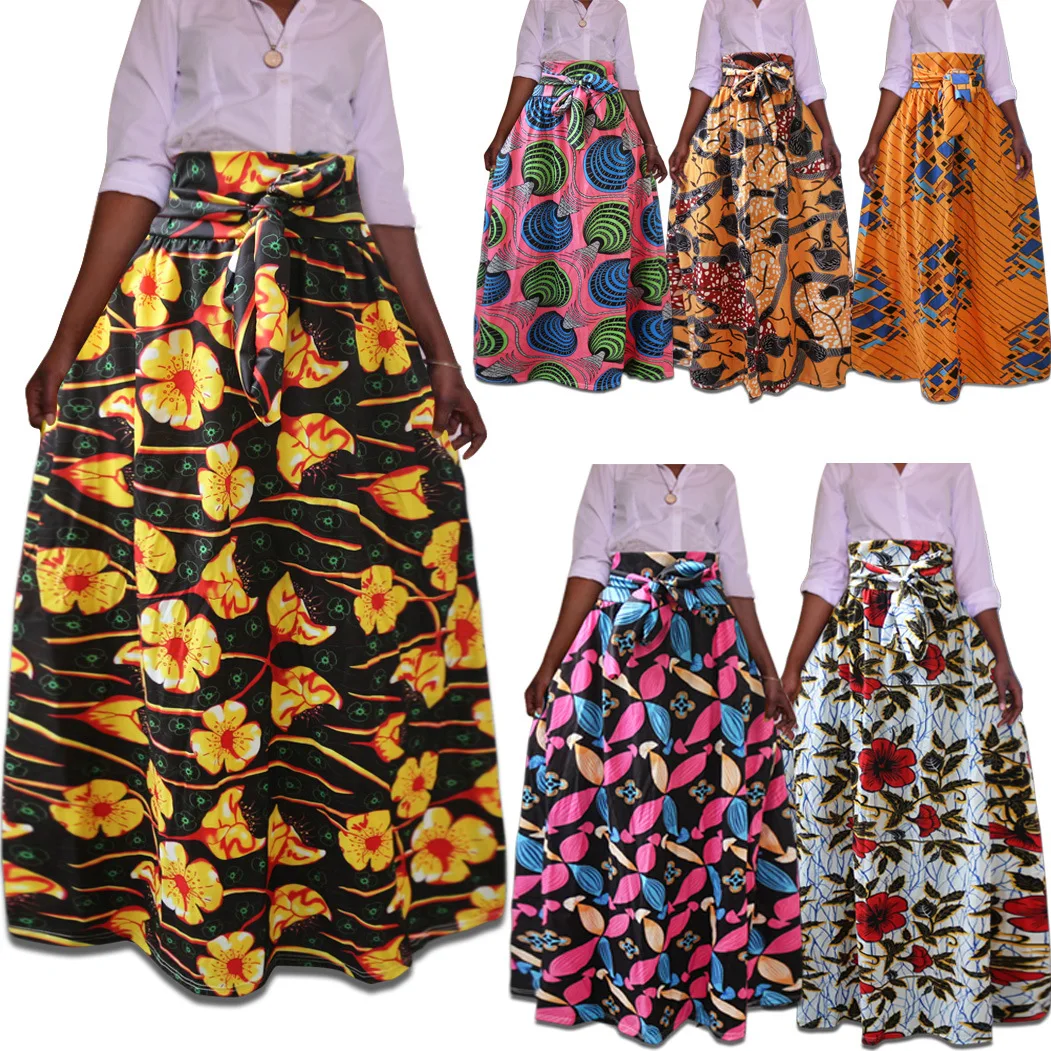 

2019 new summer african women plus size skirts M-5XL