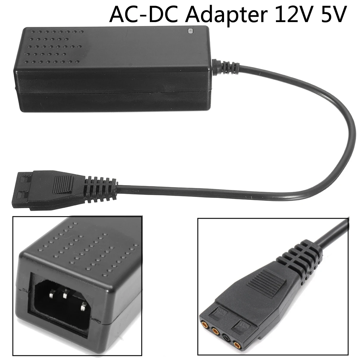 

LEORY 1PC/5PCS Black AC 100-240V 12V 5V Adapter Power Supply Connector For HARD DISK Drive IDE