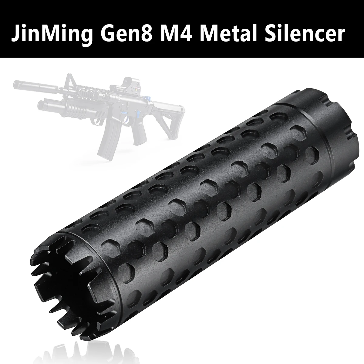 Kids Toy Muffler Metal Silencer for JinMing Gen8 M4 Generation Gel Ball Toy