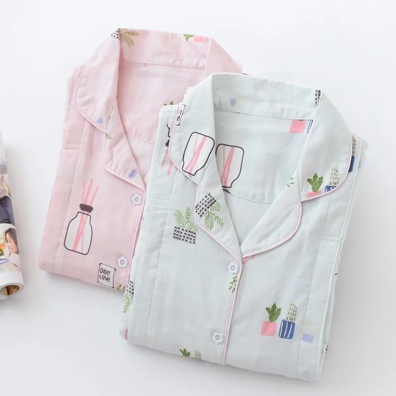 

Breastfeeding Woman Pajamas 100% Cotton Gauze Pijama Mujer Pregnant Women Post-natal Breastfeeding Pajama Set Maternity Pyjamas