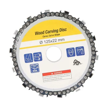 

1Pc Chain Disc Carbide Angle Grinder Disc 5" Wood Carving Plastic Cutting Chain Disc Carbide Chainsaw Blade 14 Teeth 25000rpm