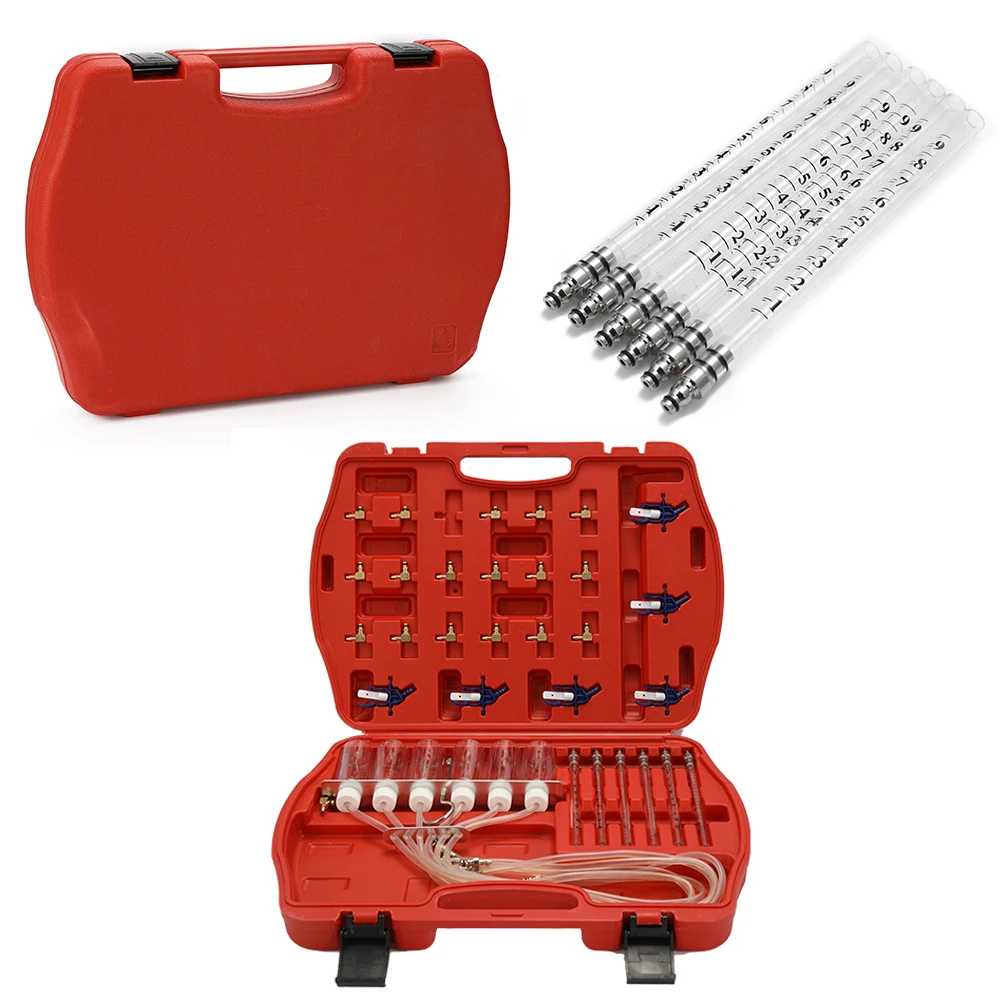 

6 Cylinder Diesel Injector Flow Test Meter Adaptor Set Common Rail Tool Kit Injector Fuel Return Flow Measure Tools For BOSCH-01