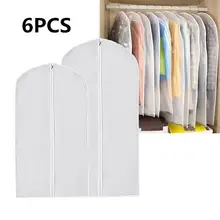 6 шт. чехол для одежды для защиты от пыли матовый костюм чехол для одежды сумка протектор на молнии костюм дорожная сумка для хранения одежды