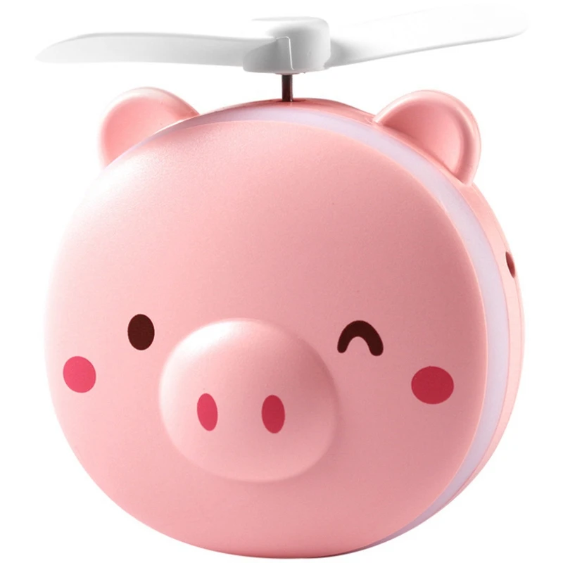 

Pig Beauty Portable Led Mirror Pocket Fan Usb Charging Mini Handheld Fan With Mirror Led Light Portable Small Fan