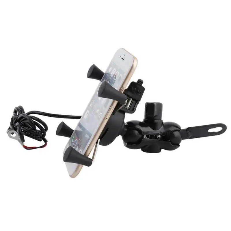 

360° Rotatable Motorcycle Handlebar Mount Phone Holder Charging Bracket