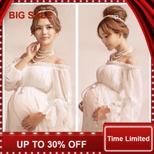 white lace Maternity dress Photography Props Long lace dress pregnant women Elegant Fancy Photo Shoot Studio Clothing white lace Maternity dress Photography Props Long lace dress pregnant women Elegant Fancy Photo Shoot Studio Clothing
