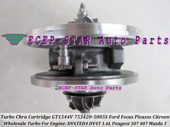 TURBO CHRA Cartridge GT1544V 753420-5005S Turbocharger for FORD Focus Picasso CITROEN Peugeot 307 407 Mazda 3 DV6TED4 DV4T 1.6L (3)