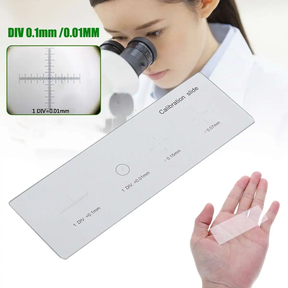

926 0.01mm Microscope Slides Reticle Calibration Slide Ruler Cross Professional Microscope Calibrating Ruler Stage Micrometer