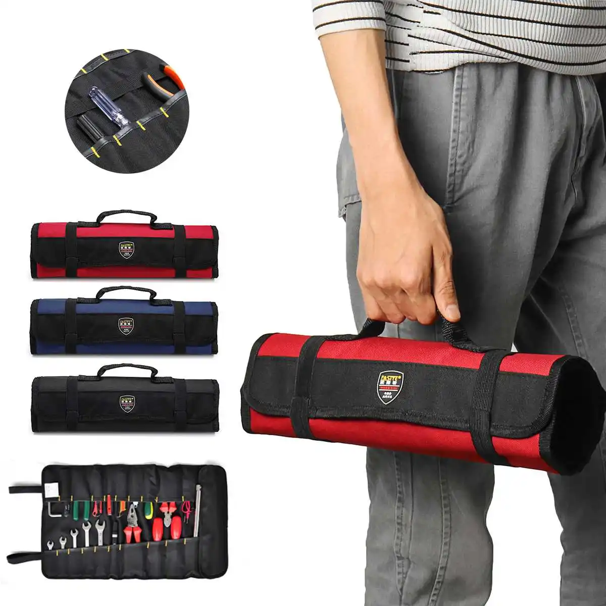Tool Roll Bag for Torx Bit Socket Set Pouch Carrying Handles Folding
