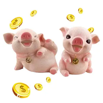 

Coin Bank Money Box Innovative Resin Pig Shaped Simulation Piggy Bank Saving Pot Decoration For Children Adults
