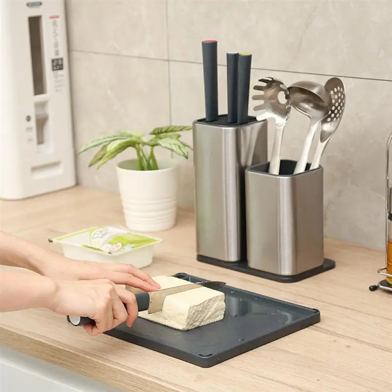 

1pcs Simple Practical Storage Stainless Steel Multi-Function Cutter Holder Cutter Rack for Kitchen Restaurant Home