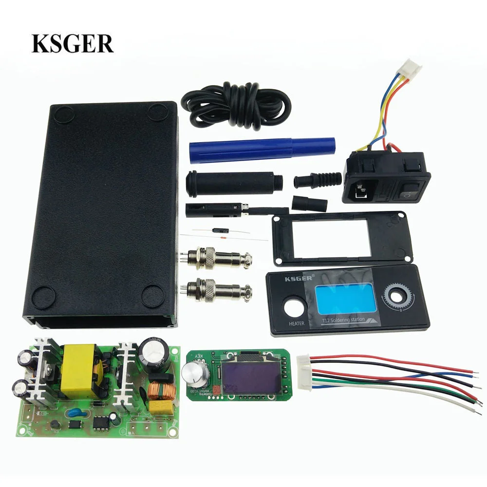 

KSGER T12 V2.0 STM32 OLED Digital Soldering Station Controller 5 Core Silicone Wire Metal Case 9501 Soldering Handle Set New