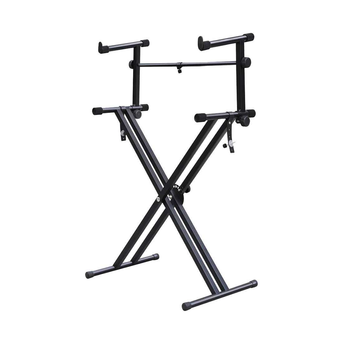 

Promotion! Quality Iron Heavy-Duty X Style Dual Keyboard Stand Electronic Piano Double 2-tier Adjustable