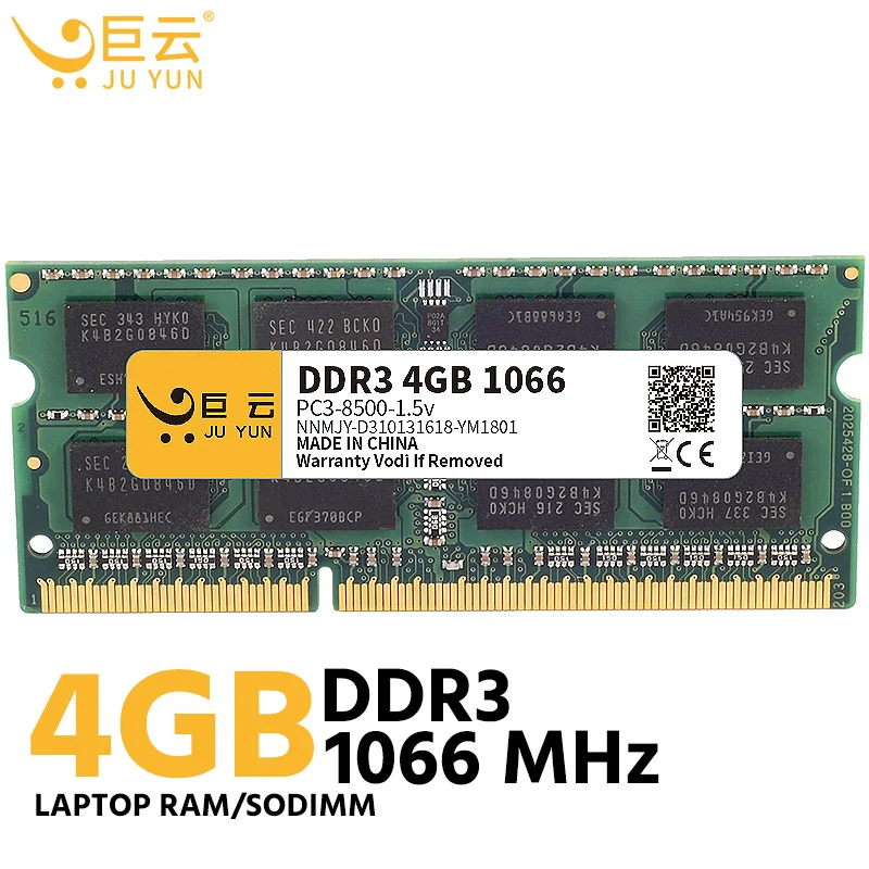 

Ju Yun DDR3 4GB 1066 MHz RAM Laptop Memory 1333 1600 MHz Notebook Computer Compatible 2GB 8GB Voltage 1.5v