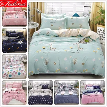 

New Fashion 3/4 Pcs Bedding Set Duvet Cover Adult Kids Soft Cotton Bed Linen Single Twin Full Queen King Size Bedspreads 150x200