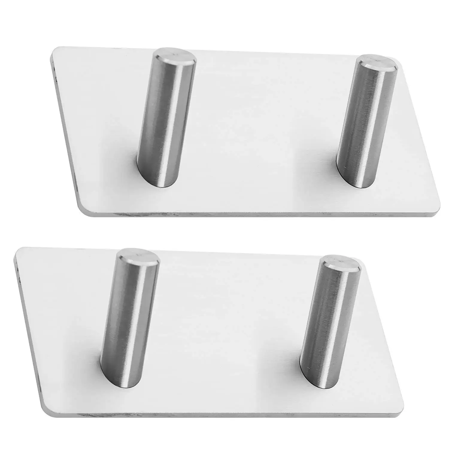 

2 Pack of Self Adhesive Hooks, Towel Rail, Hat Towel Robe Coat Stick-up Stainless Steel Hanger for Kitchen Bathrooms Lavatory