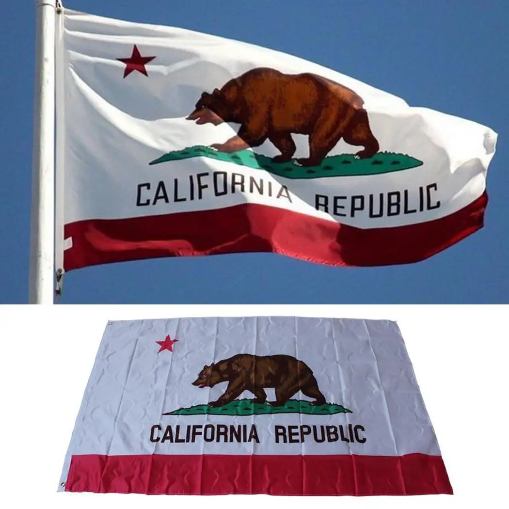 

California State Indoor Outdoor America Polyester Flag Flag White Animal Square Banner