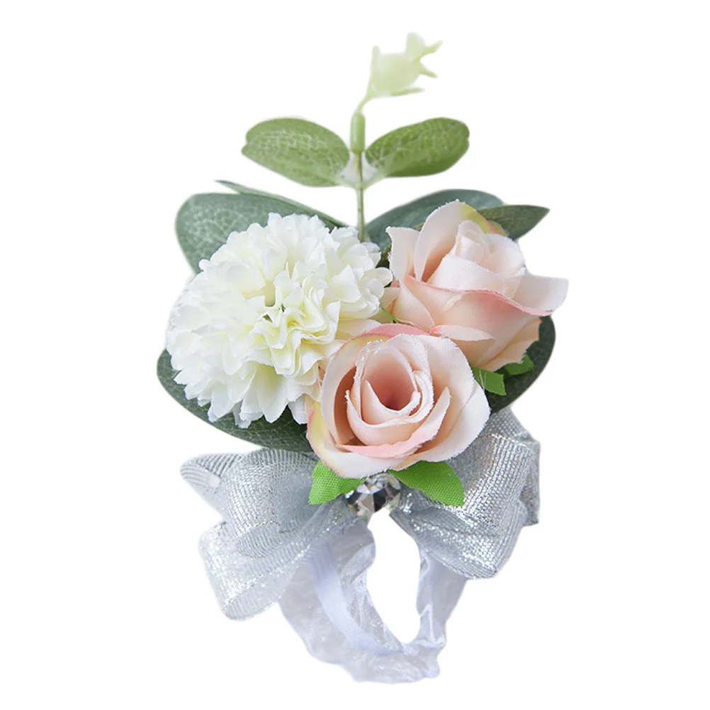 

1pc Decorative Beautiful Artificial Wrist Flower Bridal Wrist Corsage Flower Wedding Supplies for Woman Lady Female