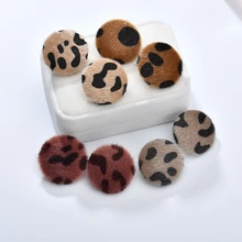 MESTILO, новинка, 3 см, диаметр, большой, Круглый, Леопардовый, искусственный мех, серьги-гвоздики для женщин, Трендовое, эффектное, Осень-зима, ювелирное изделие, рождественский подарок