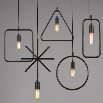 

LED E27 Black Art Pendant Lights Home Decoration Modern Minimalist Hanging Lights Art Fixtures Ambilight Wrought Iron Lamp Avize