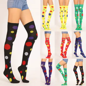 

HIRIGIN Colorful Women Girls Comfort Stockings Girls Polka Dot Long Knee High Tights