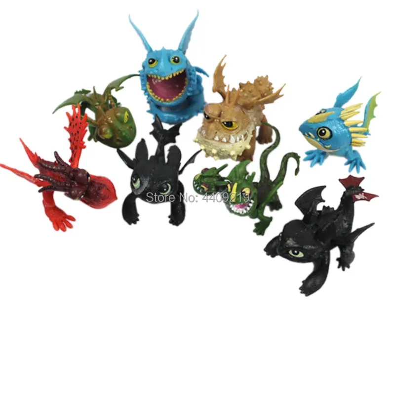 8PCS/Set 5-7CM How To Train Your Dragon 2 Figures Night Fury Toothless PVC Dragon Action Figures Children Kids Toys Model Gift