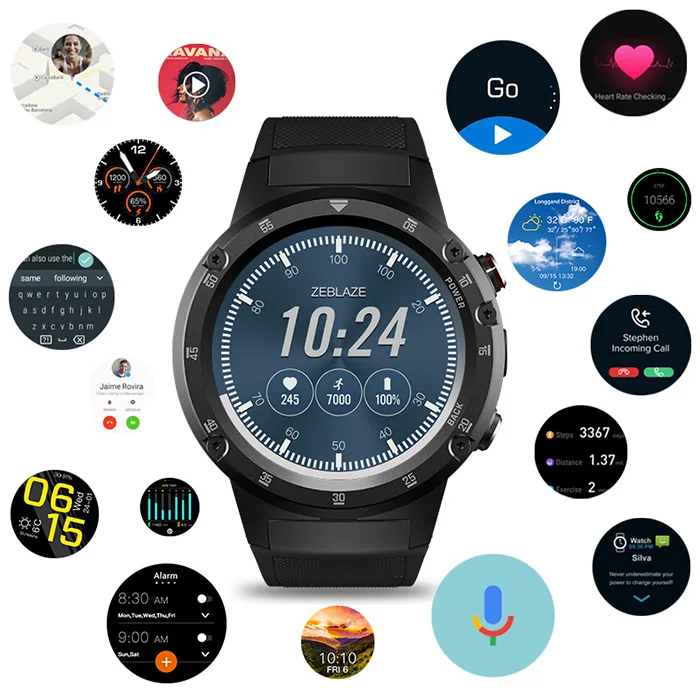 Новый zeblaze Thor 4 плюс Смарт часы телефон Android 7 1 г LTE сердечного ритма мониторы gps