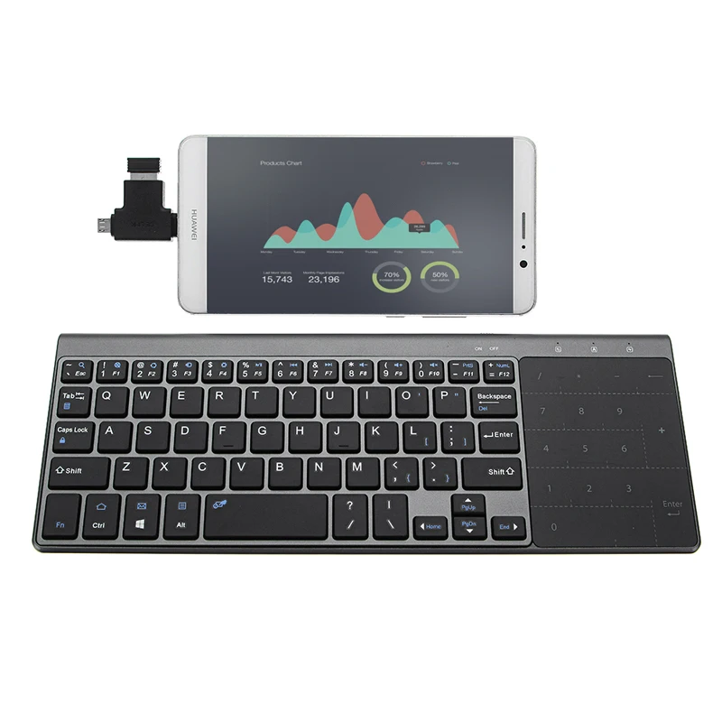 

JP136 Ultra Thin 2.4GHz Wireless Keyboard with Touch-Pad for Laptops Desktop Computersb for Phones/ Tablets/ laptop