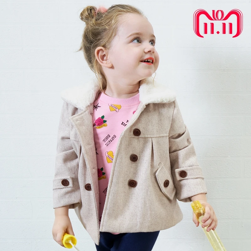 

Toddler Hot Sale Rushed Cashmere Baby Little Girls Autumn Winter European And American Style Woolen Solid Colour kids Suit Coat