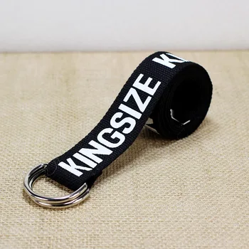 

New Unisex Fashion Canvas Belt Letter Printing D Ring Double Buckle Women Men Long Waist Belt Waistband Girdle Buckle Straps